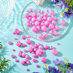 100Pcs 5 Styles Opaque Acrylic Beads&nbsp;MACR-TADJ0001-12F