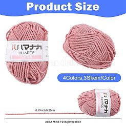 12 Skeins 4 Colors 4-Ply 59.7%Polyester & 40.3%Acrylic Fiber Yarn for Tufting Gun Rugs&nbsp;OCOR-FS0001-07A