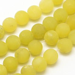 Natural Lemon Jade Round Beads Strands&nbsp;G-D677-8mm