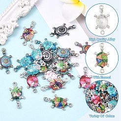 20Pcs 10 Colors Alloy Enamel Connector Charms&nbsp;ENAM-YW0008-59