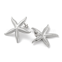 304 Stainless Steel Starfish Stud Earrings&nbsp;EJEW-D281-06S