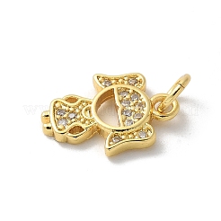 Brass Micro Pave Cubic Zirconia Pendants&nbsp;KK-P292-21C-G