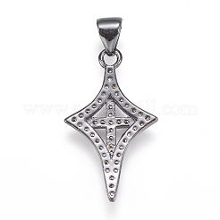Brass Micro Pave Cubic Zirconia Pendants&nbsp;ZIRC-K073-32-01B