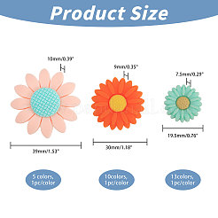28Pcs 28 Styles Sunflower Daisy
 Silicone Beads&nbsp;SIL-CA0003-13