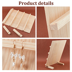4-Tier Natural Pine Wooden Earring Display Stands&nbsp;EDIS-WH0022-01