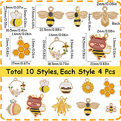 40Pcs 10 Styles Alloy Enamel Pendants&nbsp;ENAM-SC0005-99