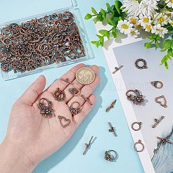 90 sets 9 styles Tibetan Style Toggle Clasps&nbsp;FIND-WR0011-86R