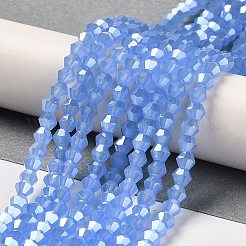 Imitation Jade Electroplate Glass Beads Strands&nbsp;GLAA-F029-J4mm-C04