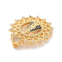 Rack Plating Brass Micro Pave Clear Cubic Zirconia Pendants&nbsp;KK-C063-18G