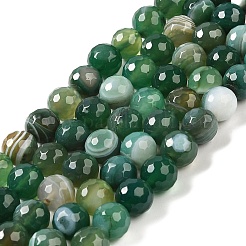 Natural Striped Agate/Banded Agate Beads Strands&nbsp;G-A246-8mm-06