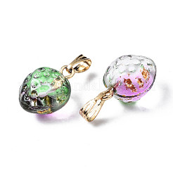 Two Tone Transparent Spray Painted Glass Pendants&nbsp;X-GLAA-N035-014-G05