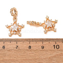 Brass Pave Clear Cubic Zirconia European Dangle Charms&nbsp;CU-CBAEC99-26G