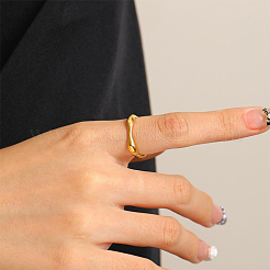 Minimalist Square 304 Stainless Steel Geometric Ring for Women Daily and Occasion Wear&nbsp;LK6099-2