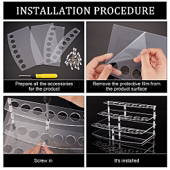 3-Tier 21-Hole Acrylic Lipstick Display Stands&nbsp;ODIS-WH0002-51