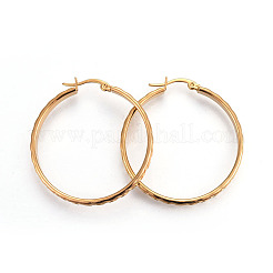 Ion Plating(IP) 304 Stainless Steel Hoop Earrings&nbsp;EJEW-L215-15G