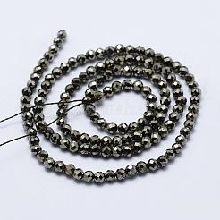 Natural Pyrite Beads Strands&nbsp;G-J369-19-3mm