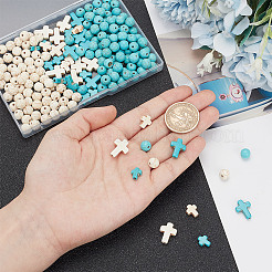 240pcs 4 Styles Synthetic Turquoise Beads&nbsp;TURQ-AR0001-42