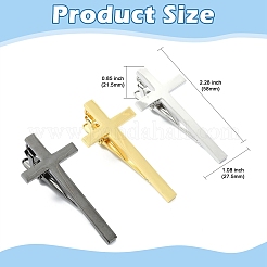 3Pcs 3 Colors Brass Tie Clips&nbsp;BUTT-CJ0001-11