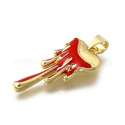 Brass Enamel Pendants&nbsp;KK-V013-01G