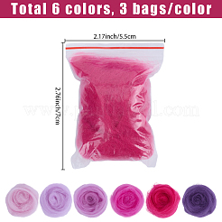 18Pcs 6 Colors DIY Wool Roving&nbsp;DIY-SP0005-80A