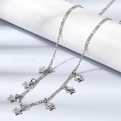Brass Star Pendant Necklaces&nbsp;NJEW-B157-14P
