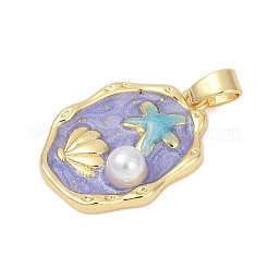 Brass Enamel Pendants&nbsp;KK-U068-02A-01G
