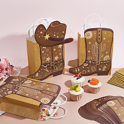 12Pcs 2 Styles Cowboy Boot Shape Paper Gift Tote Bags Kits&nbsp;ABAG-WH0083-013B