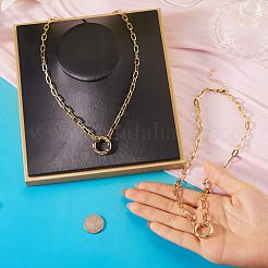 2Pcs Brass Paperclip Chains Necklaces&nbsp;NJEW-TAC0046
