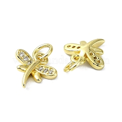 Rack Plating Brass Micro Pave Clear Cubic Zirconia Pendants&nbsp;KK-R157-07G