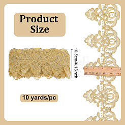 10 Yards Polyester Flower Lace Ribbon&nbsp;OCOR-WH0101-186