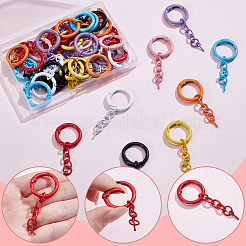 40Pcs 8 Colors Zinc Alloy Spring Gate Rings&nbsp;FIND-SP0005-78
