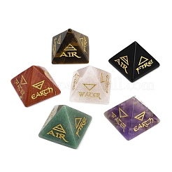6Pcs Natural Obsidian &  Red Jasper & Amethyst & Tiger Eye & Rose Quartz & Green Aventurine Orgonite Pyramid Display Decorations&nbsp;G-C186-06
