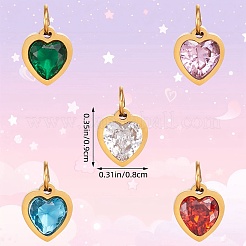 10Pcs 5 Colors 304 Stainless Steel Pendants&nbsp;STAS-SZ0003-25