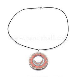 Wood Pendant Necklaces&nbsp;NJEW-JN02326-M