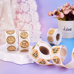 4 Rolls 4 Styles Paper Sticker with Word Thank You&nbsp;STIC-TA0001-03