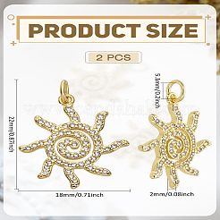 2Pcs Brass Micro Pave Clear Cubic Zirconia Pendants&nbsp;ZIRC-LP0001-04