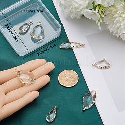 10Pcs 5 Styles Brass Glass Pendants&nbsp;KK-CN0002-70