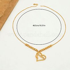 Valentine's Day Brass Bowknot Heart Pendant Necklaces for Women&nbsp;ZN9664