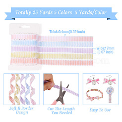 25 Yards 5 Colors Polycotton(Polyester Cotton) Ribbon&nbsp;OCOR-TAC0030-02B