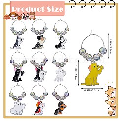 10Pcs 10 Styles Glass Wine Glass Charms&nbsp;AJEW-SW00024-03