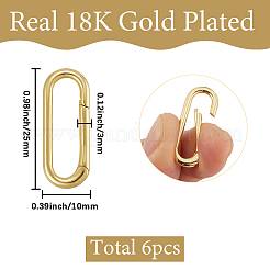 6Pcs Brass Spring Gate Rings&nbsp;KK-SC0006-35