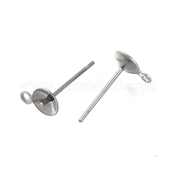 Anti-Tarnish 304 Stainless Steel Stud Earring Findings&nbsp;STAS-P370-02C-P