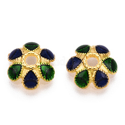 6-Petal Alloy Enamel Bead Caps&nbsp;X1-ENAM-TAC0023-01