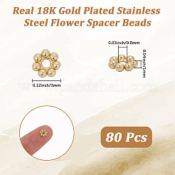80Pcs 304 Stainless Steel Spacer Beads&nbsp;STAS-BBC0008-27D-G