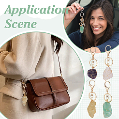 4Pcs Natural Gemstone Keychain&nbsp;KEYC-FG00004