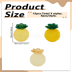 12Pcs 3 Colors Resin Pineapple Display Decorations&nbsp;DJEW-LP0001-22