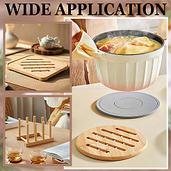 8Pcs 2 Styles Bamboo Cup Mats&nbsp;DJEW-GO0001-17