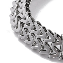 Non-Tarnish 304 Stainless Steel W Link Chain Bracelets for Women Men&nbsp;BJEW-Q343-03P