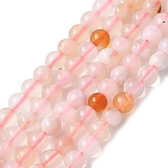 Natural Cherry Blossom Agate Beads Strands&nbsp;X-G-B130-4mm-02