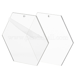 Hexagon Transparent Acrylic Big Pendants&nbsp;TACR-BC0001-11